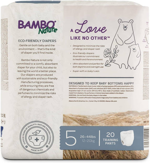 Expires March 2025 Clearance Bambo Nature Eco-Friendly Training Pants - Size 6 (40+ lbs), Case (5 Bags)