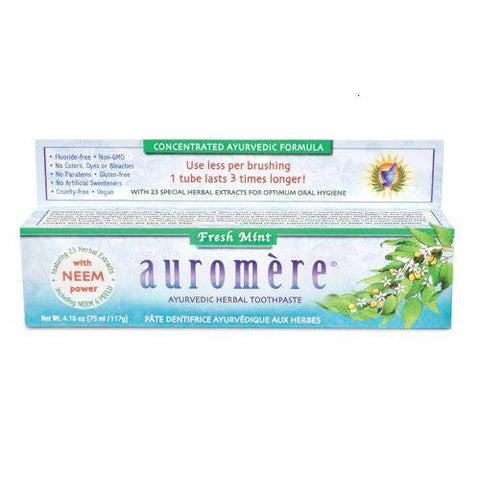 Flora Health AUROMÈRE Ayurvedic Herbal Toothpaste 75mL - YesWellness.com