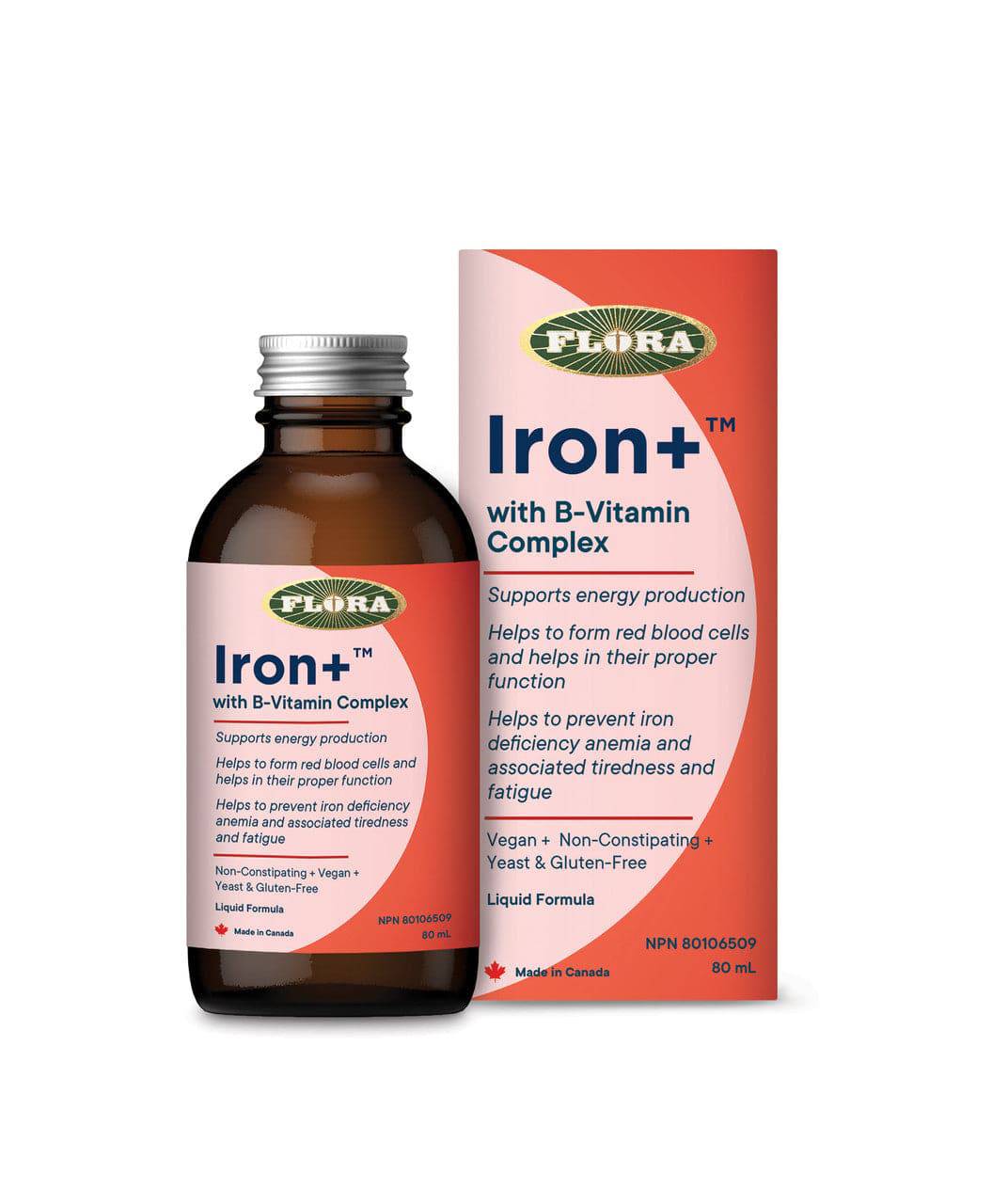 Flora Health Iron+ With B-Vitamin Complex