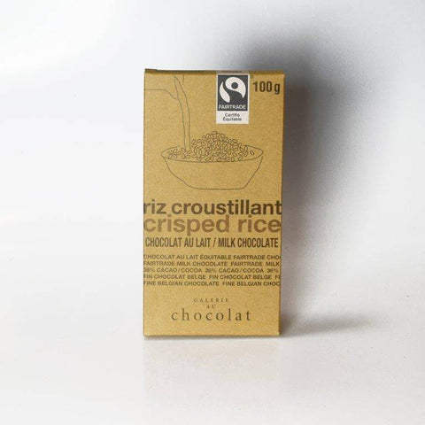 Expires October 2024 Clearance Galerie au Chocolat Crisped Rice Milk Chocolate Bar 100g