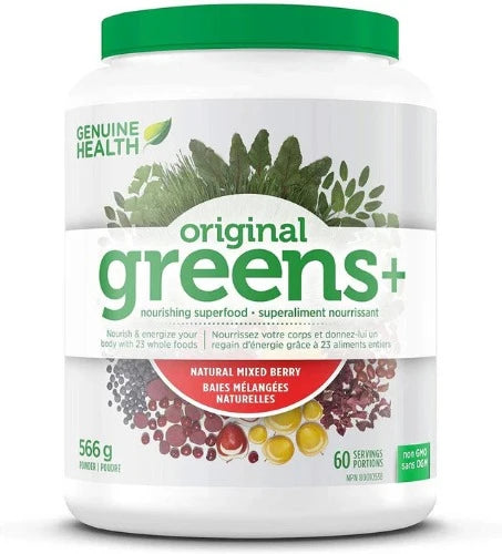 Expires October 2024 Clearance Genuine Health Greens+ Original Powder Natural Mixed Berry 566g