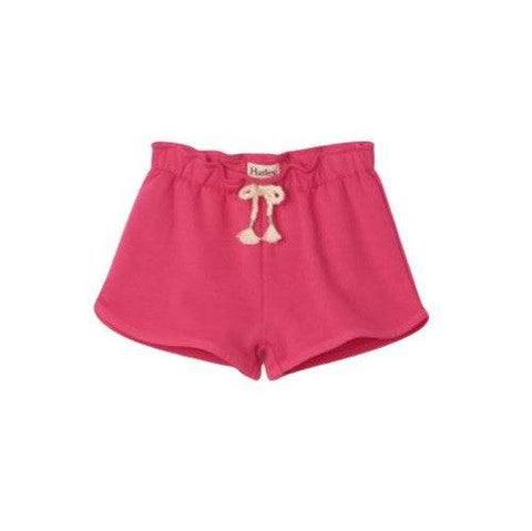 Hatley Girl's Fuchsia French Terry Paper Bag Shorts - YesWellness.com