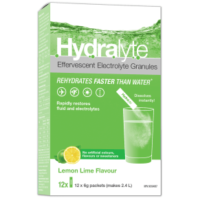 Expires March 2025 Clearance Hydralyte Electrolyte Granules 12 x 6g - Lemon Lime