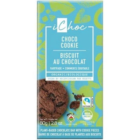 Expires October 2024 Clearance iChoc Choco Cookie Vegan Chocolate 80g Bar