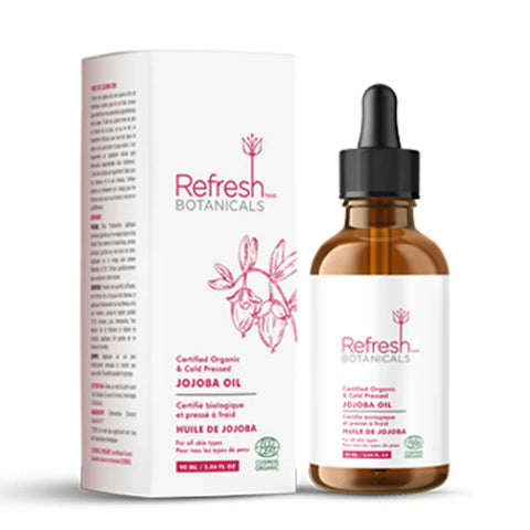 Refresh Botanicals Jojoba Oil Cold Pressed & Certified Organic 90mL - Yeswellness.com