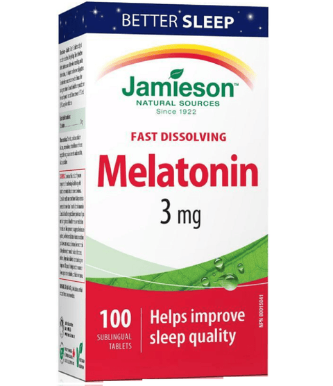 Jamieson Melatonin 3 mg Fast Dissolving 100 Sublingual Tablets - YesWellness.com