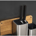 Joseph Joseph CounterStore 100 Stainless Steel Kitchen Organizer with Oak Chopping Board - YesWellness.com