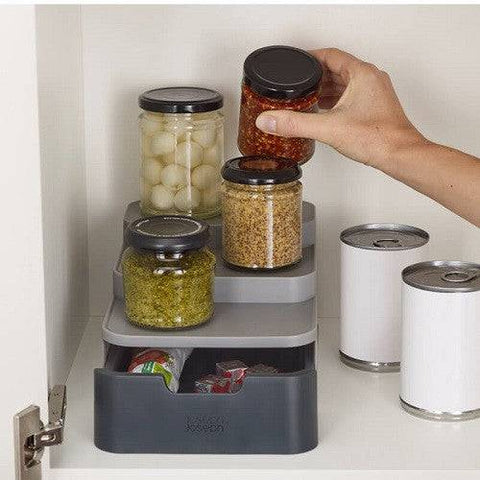 Joseph Joseph CupboardStore Compact Tiered Organizer with Drawer - YesWellness.com