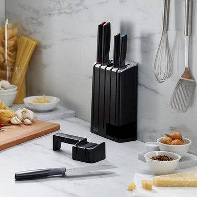 Joseph Joseph Elevate Knives SlimBlock 5-piece Knife Block Set with Ceramic Sharpener - YesWellness.com