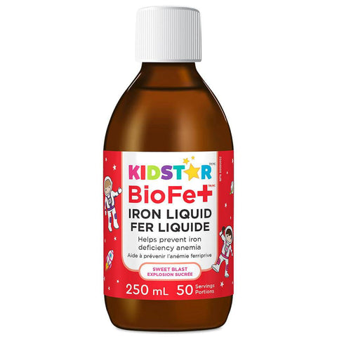 Expires March 2025 Clearance KidStar Nutrients BioFe+ Iron Liquid - Sweet Blast 250mL