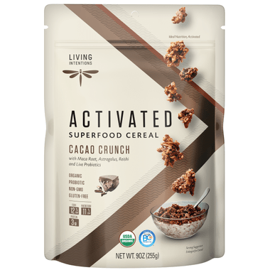 Expires January 2025 Clearance Living Intentions Activated Superfood Cereal Cacao Crunch 255 grams