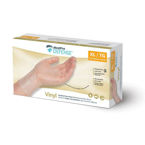 MedPro Defense Vinyl Powder-Free Medical Examination Gloves - Box of 100 - YesWellness.com