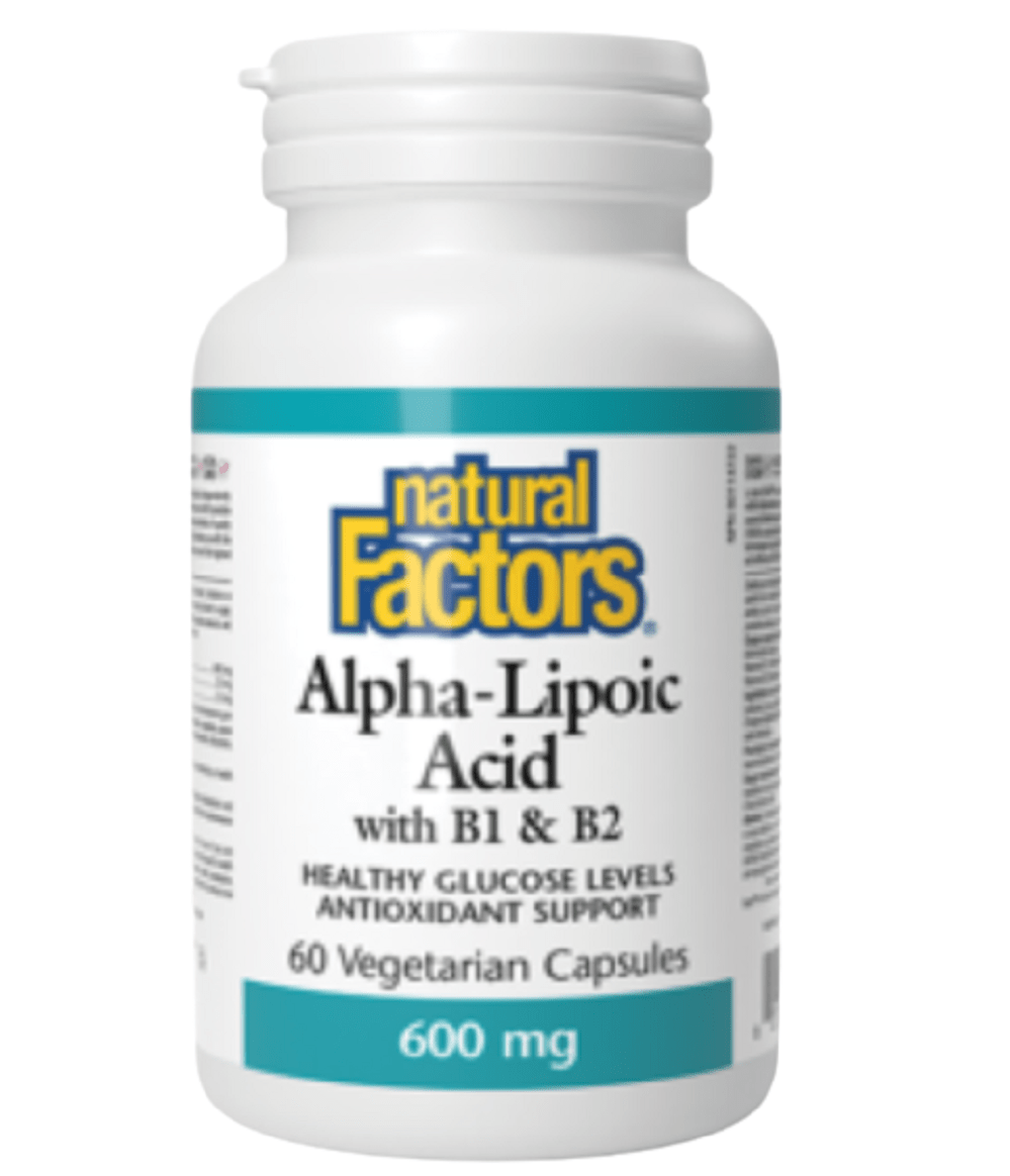 Natural Factors Alpha-Lipoic Acid With B1 & B2 600 mg 60 Vegetarian Ca