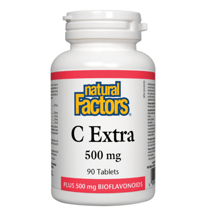 Expires March 2025 Clearance Natural Factors Immune Support Balanced C Extra 500mg Vitamin C 500mg Bioflavonoids - 90 Tablets