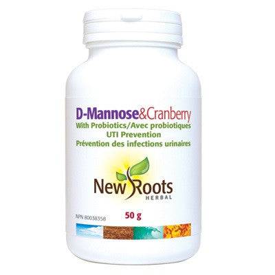 Expires January 2025 Clearance New Roots Herbal D-Mannose and Cranberry with Probiotics 50 grams