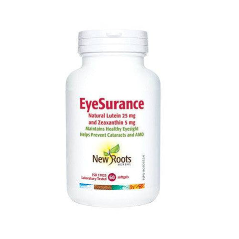 Expires October 2024 Clearance New Roots Herbal EyeSurance Natural Lutein 25mg and Zeaxanthin 5mg 60 Softgels