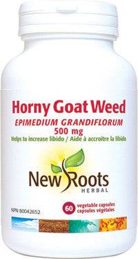 Expires March 2025 Clearance New Roots Herbal Horny Goat Weed 500mg 60 Veg Capsules