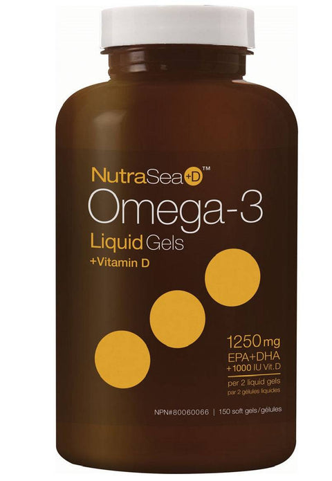 Expires April 2025 Clearance NutraSea+D Omega-3 Liquid Gels + Vitamin D (EPA + DHA 1250mg + 1000IU Vit D) 150 Softgels