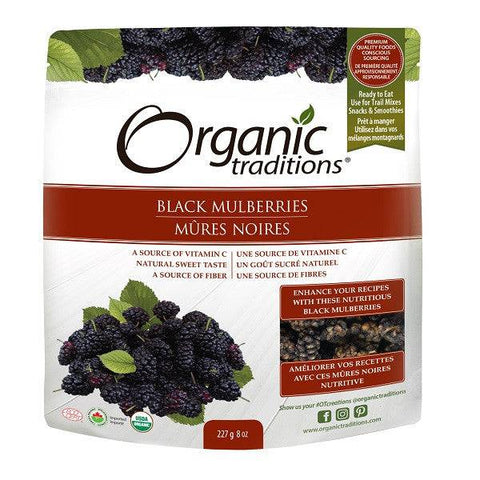 Expires April 2025 Clearance Organic Traditions Black Mulberries 227 grams