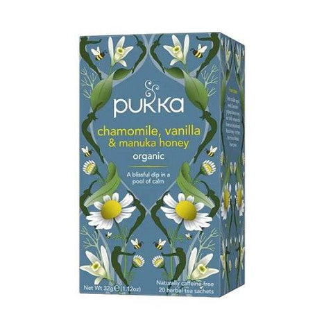 Pukka Chamomile Vanilla & Manuka Honey Organic Herbal Tea 20 Sachets - YesWellness.com