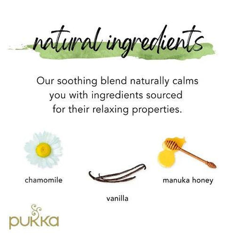 Pukka Chamomile Vanilla & Manuka Honey Organic Herbal Tea 20 Sachets - YesWellness.com