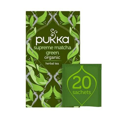 Pukka Supreme Matcha Green Organic Herbal Tea 20 Sachets - YesWellness.com