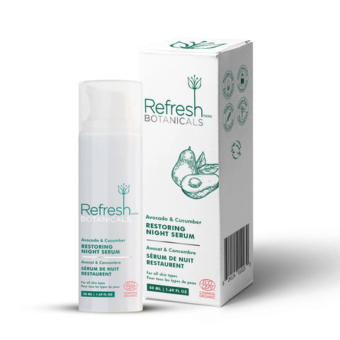 Refresh Botanicals Restoring Night Serum with Avacado & Cucumber 50mL - Yeswellness.com