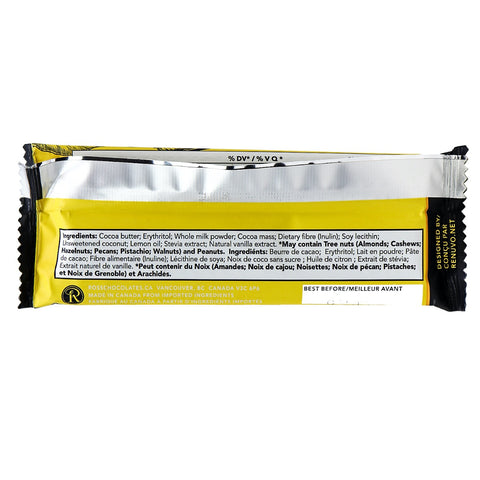 Ross Chocolates Milk Chocolate Bar With Lemon Coconut Sweetened With Stevia 12x34g - YesWellness.com