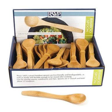 RSVP International Bamboo Condiment Spoon - 48Pc - YesWellness.com