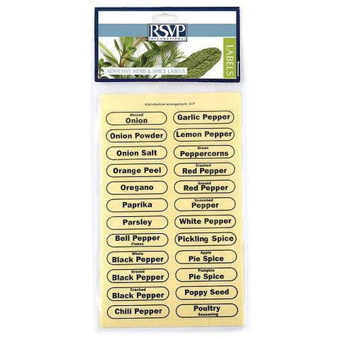 RSVP International Clear Spice Labels - YesWellness.com