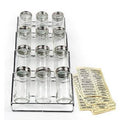 RSVP International In-Drawer Spice Rack with Labels and 12 Jars - YesWellness.com