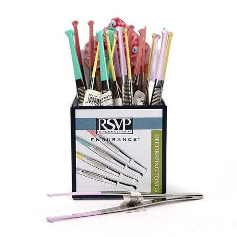 RSVP International Mini Decorating Tweezer Set of 5 - 12 Assorted Colours - YesWellness.com