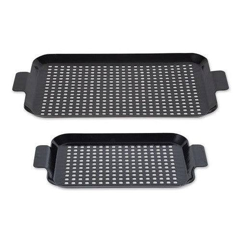 RSVP International Porcelain Coated 2Pc Grill Topper Set Small & Medium - YesWellness.com