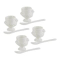 RSVP International Porcelain Egg Cups & Spoons - Set of 8 (4 Cups + 4 Spoons) - YesWellness.com