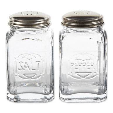 RSVP International Retro Glass Salt & Pepper Set - Clear - YesWellness.com