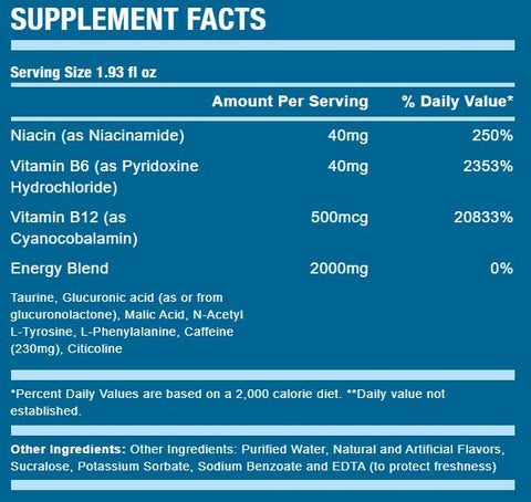 5-hour Energy Extra Strength Energy Shot 3.2oz tropical burst ingredients