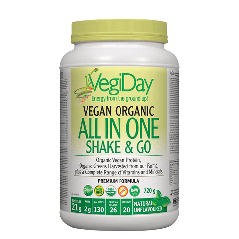 Expires October 2024 Clearance VegiDay Vegan Organic All in One Shake - Unflavoured 720g