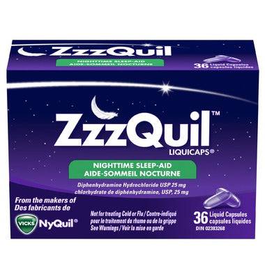 Expires April 2025 Clearance ZZZQuil Nighttime Liquidcaps Sleep-Aid - 36 Liquid Capsules