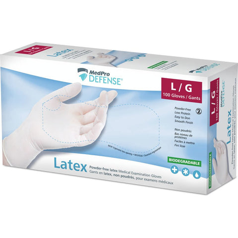 MedPro Defense Powder-Free Laxtex Medical Examination Gloves Large